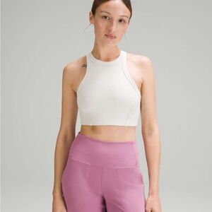 Lululemon Athletica Bone Ribbed Nulu High-Neck Yoga Light Support Bra